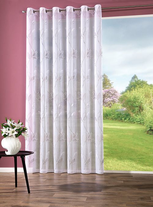 43149 Very extensive embroidered woven curtain